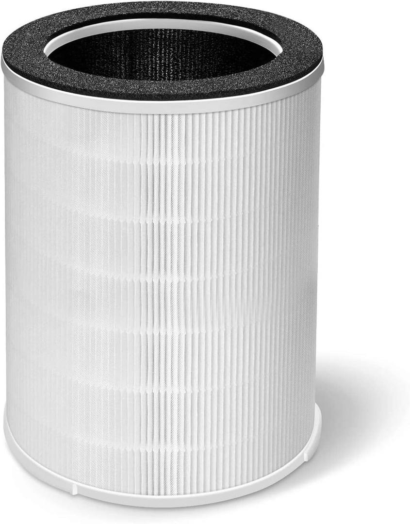 Air Purifier Replacement Filter, Fits Kokofit KJ510B Air Purifier, 3-in-1 Pre-Filter, H13 True HEPA Filter, Particle and Activated Carbon, White