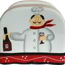 ACK Ceramic Hand Painted Napkin Holder for Kitchen, Restaurant, Kitchen Dcor, Tabletop Napkin Dispenser(Tuscany Colorful Plump Bistro Chef)