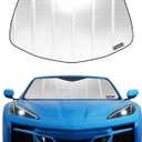 Pigenius Windshield Sun Shade for Chevy Corvette C8 2020-2026. Reflective Aluminum Film Front Window Sunshade - BLAZBLOCK