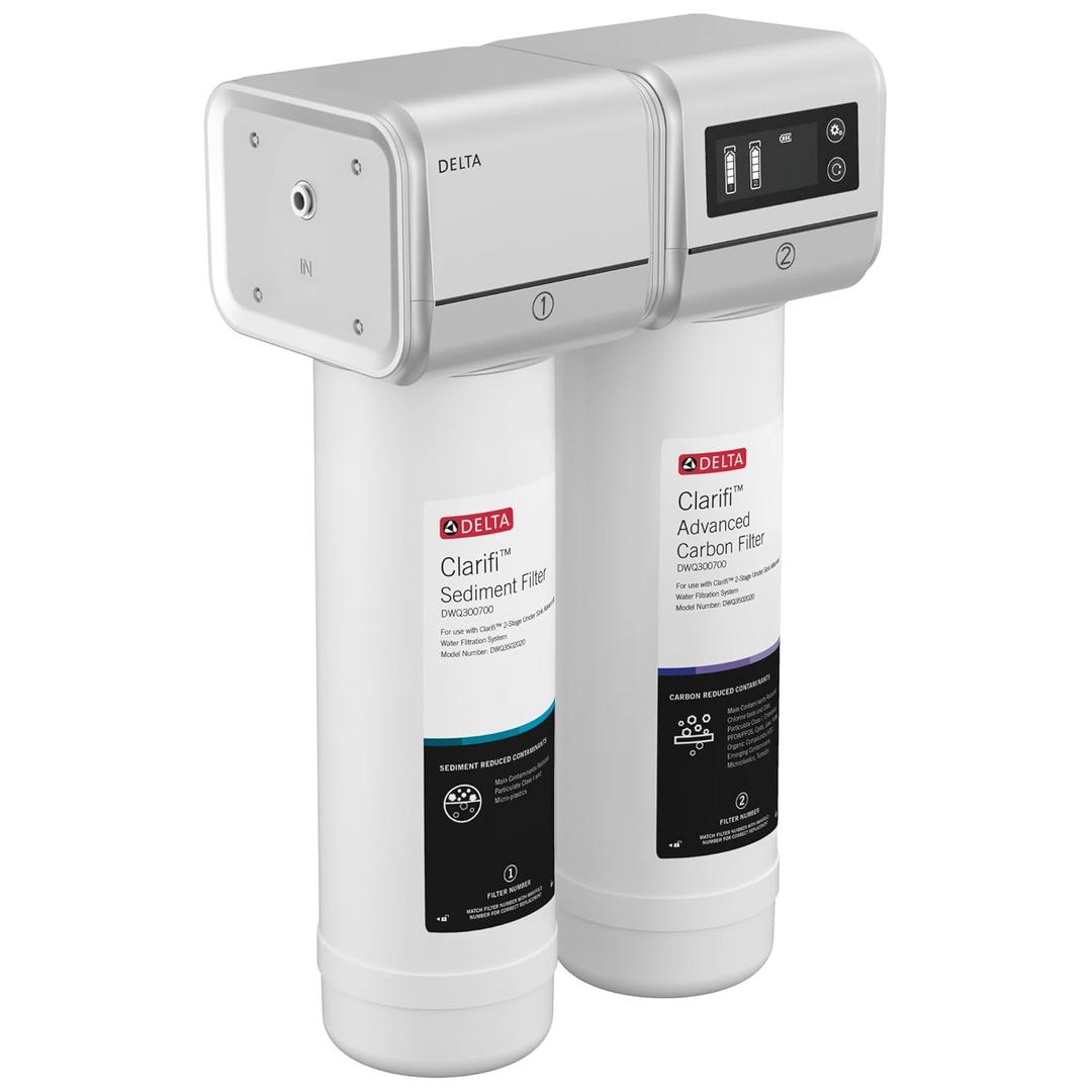 Delta Clarifi Advanced 2 Stage Under Sink Water Filter System, Water Filter for Kitchen Sink Beverage Faucet, DWQ3502020