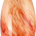 Hand Blown Art Glass Lamp Shade for Light Replacement Oval Glass Light cover Shade Height 7.5inch,Fitter 1.65inch,Max Diameter 4.7inch for mini pendant ceiling light fixture (Amber Red)