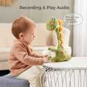 TUMAMA Dinosaur Dancing Interactive Baby Toy, Mimicking Twisted Electronic Soft Plush Toy with Talking Recording Repeat Talking, Talking Dinosaur Toys for Girls and Boys