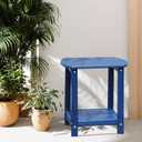 Adirondack Square Outdoor Side Table,2-Tier Storage Patio Side Table, HDPE End Tables for Backyard Pool Porch Garden Lawn, a:Oval 2-Tier