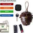 Unique Flower Shape Small Wallets Woman Vintage Gothic Cute Coin Purse PU Leather Change Purse For Cash Key Lipstick (Brown)