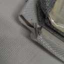 Fabric Storage Cubes with Clear Windows and Lids, 13'' Foldable Storage Bins with 3 Handles, Decorative Storage Boxes for Home, Bedroom, Closet, Office (Gray & White)