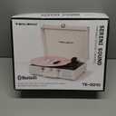 Record Player with Built-in Stereo Speakers 3-Speed Bluetooth Portable Suitcase Vinyl Record Player Treble & Bass Gain Belt Drive Vintage Turntable AUX Line-in/Out, White