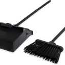 Carlisle FoodService Products Duo-Pan Lobby Broom and Dustpan Set  36" Upright Broom with 2-Piece Handle and Pivoting Pan  Compact Commercial Floor Tool for Tight Spaces, Black