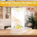 EHWINE 12 Pack Acrylic Sign Holder 5 x 7, Double Sided Clear Picture Frame Stand up Table Top Sign Holders, Clear Display Stand Menu Flyer Holder for Wedding Party (Provide Non-slip Mats)