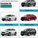 GIANT PANDA Fits Honda CRV HRV Civic Accord Pilot Element Passport Ridgeline, Front Seat Cover Leather Bucket Car Seat Protectors (Black+Red Piping) 2-Pack