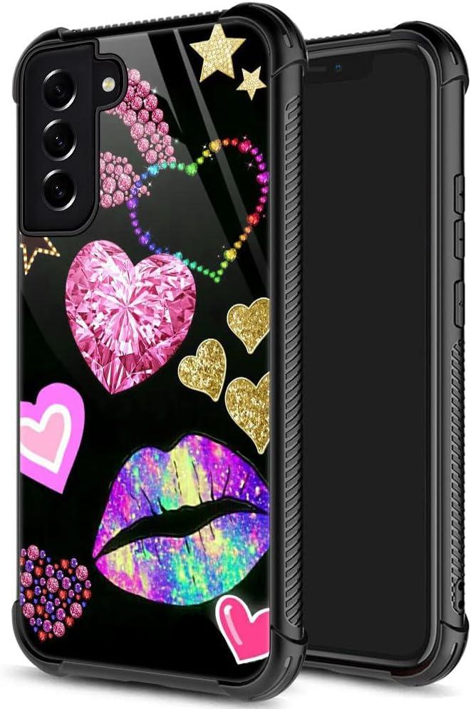 ZHEGAILIAN for Samsung Galaxy S22 Plus Case, Military-Grade Protection, All-Around Shockproof Corners, Anti-Scratch Phone Case for Samsung Galaxy S22 Plus - Diamond Loving Lips