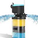 AquaMiracle Aquarium Filter 3-Stage in-Tank Filter Internal Fish Tank Filter Turtle Filter for 10-40 Gallon Fish Tanks with Dual Water Outlet & Aeration