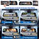 SIXTOP 3 Channel Rear View Mirror Camera with Front 2K, Inside and Rear 1080P Triple Mirror Dash Cam 9.66IPS Touch Screen Night Vision WiFi G-Sensor BSD Loop Record Reverse Assist Parking Monitoring