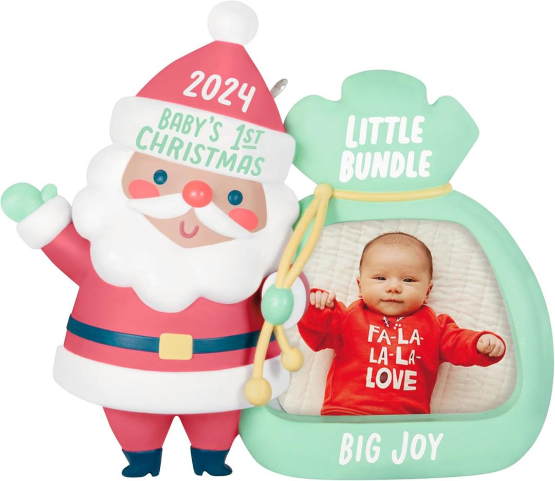 Hallmark Keepsake Christmas Ornament 2024, Little Bundle Big Joy 2024 Photo Frame, Baby Shower Gifts