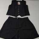 PRETTYGARDEN Women's Summer 2 Piece Outfits Sleeveless Matching Sets Button Down V Neck Vest Waistcoat and Pockets Shorts S