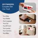 SPOTMINDERS Apple MFi Certified Wallet Tracker 2-Pack Black & Pink (iOS Only) Gifts for Mom 0.07in Works with Apple Find My Rechargeable Tracking Card Slim Item Finder for Mother's Day or Anniversary