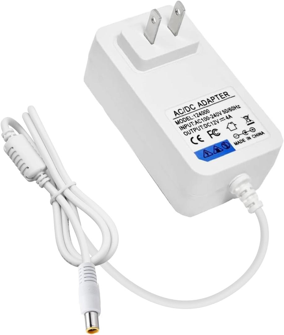 for Snoo Replacement Cord,12V 4A Snoo Power Cable S1000 Compatible with Snoo Model S1000 Happiest Baby Snoo Smart Sleeper Bassinet YLS06511F-120400 YLS06511F120400 83368703 4767SNXX100 Charger