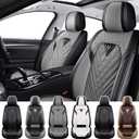 Car Seat Covers for Toyota Corolla 2000-2026, Waterproof Nappa Leather Front Seat Cover, Anti-Slip and Comfortable Automotive Seat Protector&Accessories(Black Gray)