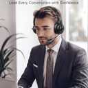 AOC Wireless Headset with Mic for Work, Bluetooth 5.4 Wireless Headset with AI Noise Canceling Mics, USB A/C Dongle, Charging Base & Mic Mute, Wireless Headphones with Mic for Laptop, PC (Black)