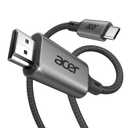 Acer USB C to HDMI Cable for Home Office 6.6FT (4K@60Hz), High-Speed Type C to HDMI 2.0 Braided Cord, Thunderbolt 4/3 Compatible with MacBook, iPhone 16/15 Pro/Max, iMac, iPad Pro, Galaxy S24, Surface