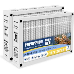 16x28x6 Filter Replacement For Honeywell POPUP2400 Foldable Design 2PACK