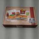 BUYGER Play Food Sets for Kids Kitchen, Wooden Fast Food Hamburger Play Set, Pretend Play Kitchen Accessories Toy Food Gifts for Ages 3 4 5 Years Old Toddler Kids Boys Girls