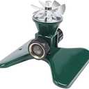 Biswing 1 Pack Lawn Sprinkler, Heavy Duty Metal Square Garden Sprinkler, 360 Degree Large Area Irrigation, Connectable Rotating Automatic Water Sprinklers for Yard Lawn Garden Watering