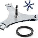 Funmit DC97-16509B Washer Flange Shaft Assembly & DC60-40137A Hex Mounting Bolt (6pcs) & DC69-00804A Gasket Seal Compatible with Samsung Washing Machine Replace DC97-16509B DC97-16509A