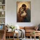 KPLUNDO Holy Family Canvas Wall Art Catholic Art Jesus and Virgin Mary Picture Christian Painting Print for Living Room Bedroom Home Decor Frame,16.00x24.00 inch