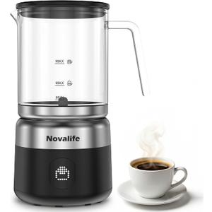 5-in-1 Electric Milk Frother, Removable Milk Frother and Steamer One-Touch for Hot and Cold Milk Froth Latte/Cappuccino/Hot Chocolate, 600W Milk Frother, Dishwasher-Safe BPA Free (black)
