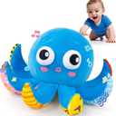 Baby Toys 6-12 Months, Musical Crawling Bouncing Octopus Plush Toys 12-18 Months, 50 Songs & Recording Feature, Interactive Toddler Toys Age 1-2 Tummy Time Toys for 1 Year Old Infant