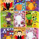 42 Sheets Halloween Party Games Stickers for Kids Make Your Own Stickers, Kids Halloween Activities Pumpkin Mummie Zombie Witche Monster Vampire for Party Favors