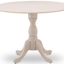 East West Furniture DMT-ABC-TP Dublin Kitchen Dining Table - a Round Wooden Table Top with Dropleaf & Pedestal Base, 42x42 Inch, Wirebrushed Buttercream