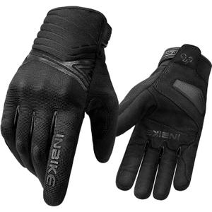 INBIKE Waterproof Winter Motorcycle Gloves Thermal Fleece Touchscreen with TPR Palm Pad Cushioning Hard Knuckle Black X-Large