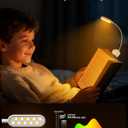 Glocusent 20 LED Reading Lights for Books in Bed, Eye Caring Reading Light, 5 Colors & 5 Brightness 3–100LM Dimmable, 1200mAh Rechargeable Book Light to 90H, Lightweight Clip on Light for Book Lovers, White