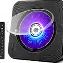 Desktop CD Player with Speakers, ROADOM CD Players for Home, Portable CD Player with Bluetooth Hi-Fi Stereo Sound,Remote Control,Supports CD/Bluetooth/FM Radio/U Disk/AUX/Timer/Repeat,Black