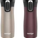 Contigo West Loop 2.0 Leak-Proof Spill-Proof Insulated Stainless Steel Travel Mug 16oz. 2 Pack Brown Sugar & Chocolate Truffle Metallic
