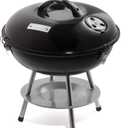 Cuisinart 14" Portable Charcoal Grill, Tabletop Outdoor Small Grill with Locking Lid and Dual Vents, Chrome Plated Travel Size BBQ Perfect for Camping, Tailgates, Cookouts, Black