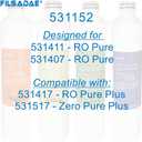Quick-Change Push Button Water Filter Set, Replacement for Premier RO Pure&Zero Pure Reverse Osmosis System - 4-Pack Filtration kit, BUT DOES NOT Fit Watts Kwik-Change RO System