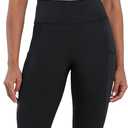 Women's High Waist Capri Leggings with Pockets Tummy Control Cropped Yoga Pants for Summer Fitness Workout Athletic (Black, L)