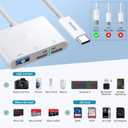 USB C SD TF Memory Card Reader, 3-in-1 Type C Camera Adapter Compatible with iPad, iPhone 15, MacBook Pro/Air,Chromebook Samsung and More USB C Devices