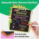 First Day of School Sign (11 x 13) - Double Sided Back to School Board, First Day of Preschool & Kindergarten Sign - Kids Chalkboard for Boys & Girls + 3 Chalk Markers