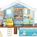 Bluey Beach Cabin Playset, 10, Customizable Toddler House Playset with 10 Play Pieces and 2.5 Goggles Figure, Toy Houses for Kids Ages 3+, One Size