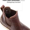 SUREWAY Men's Slip On Chlesea Work Boots for Men - Soft Toe,Lightweight Comfortable,Full Grain Leather,Slip-resistant Wedge Sole (Brown) 10.5