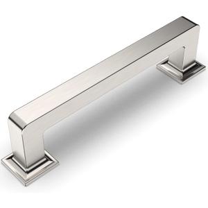 Amerdeco 10 Pack Brushed Satin Nickel Cabinet Pulls 3-3/4 Inch(96MM) Hole Centers Kitchen Cabinet Handles Cabinet Hardware Kitchen Handles for Cabinets Cupboard Handles Drawer Pulls ZH0019