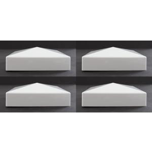 True 5x5 (127mm x 127mm) Plastic Pyramid Vinyl Fence Post Cap Black or White Multiple Quantities for True Actual 5" x 5" Vinyl Posts (4, White)