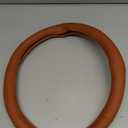 SEG Direct Car Steering Wheel Cover Medium Size 14 1/2"-15" Embossed Microfiber Leather with Carbon Fiber Pattern Brown