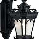 Kichler Tournai 18" 1 Light Outdoor Wall Light with Clear Seeded Glass in Textured Black