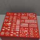 Juegoal Red Advent Calendar with 24 Drawers Countdown to Christmas, Refillable Wooden Advent, 15 Inches Tall