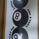 Trendy Black 8 Ball Wall Art, Funny Lucky You Y2k Canvas Wall Decor Painting, Funky Cool Billiards Posters Prints Pictures for Living Room Bedroom Apartment Dorm Room Decor 16x24 Inch Wood Framed