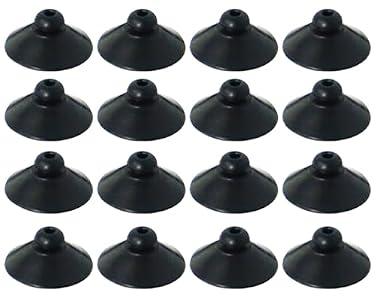 GEMSENBOFU 16Pcs Black Rubber Aquarium Suction Cups, Fish Tank Accessories for Pump, Line, Aeration Setup